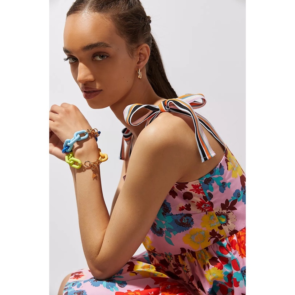 Anthropologie Peter Som Flouncy Floral Mini Dress Like New SZ XL - Picture 2 of 16